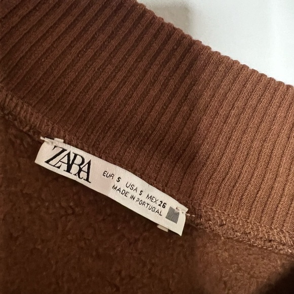 Zara Oversized Chocolate Brown Vest Sweatshirt Small - Picture 5 of 6